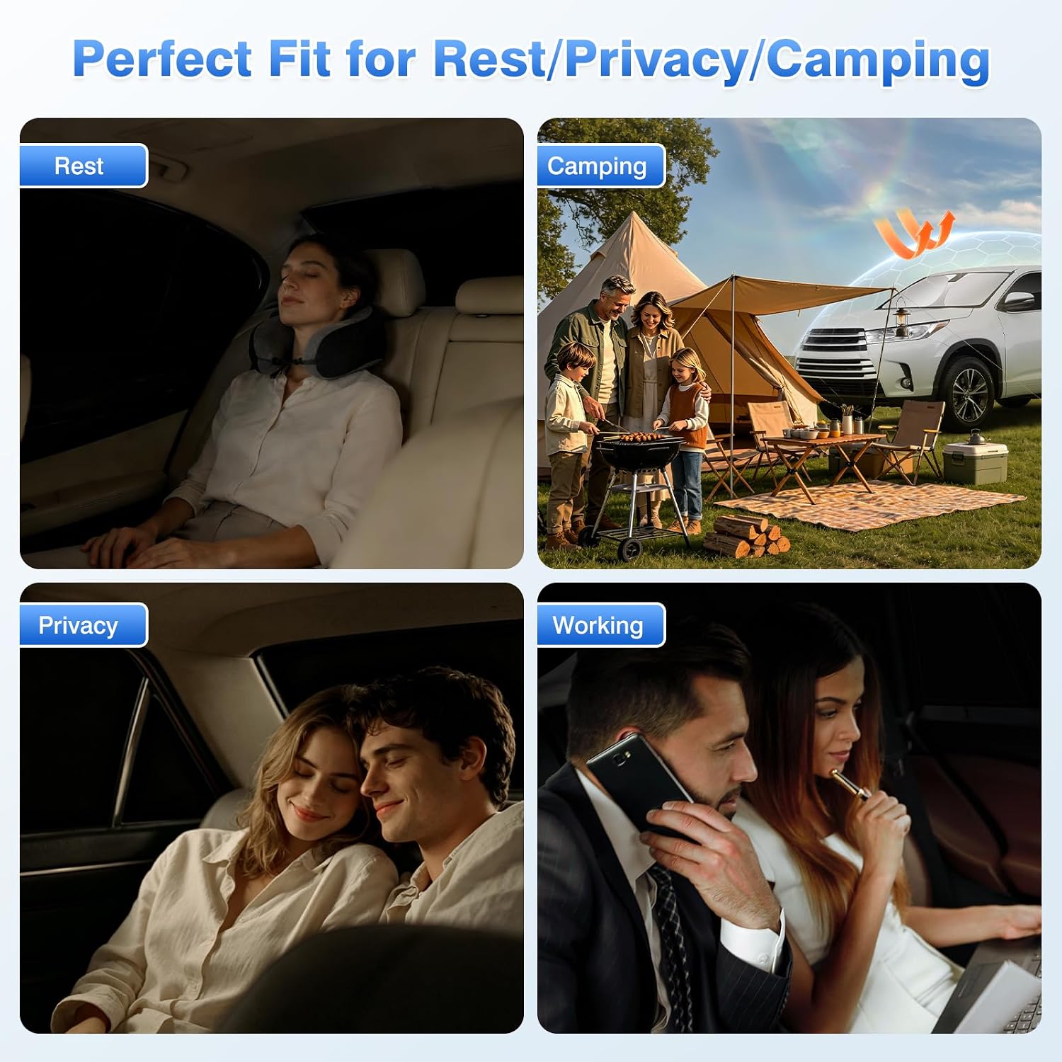 Thumbnail 6 de Canvcle Window Sun Shade Set for Tesla Model Y