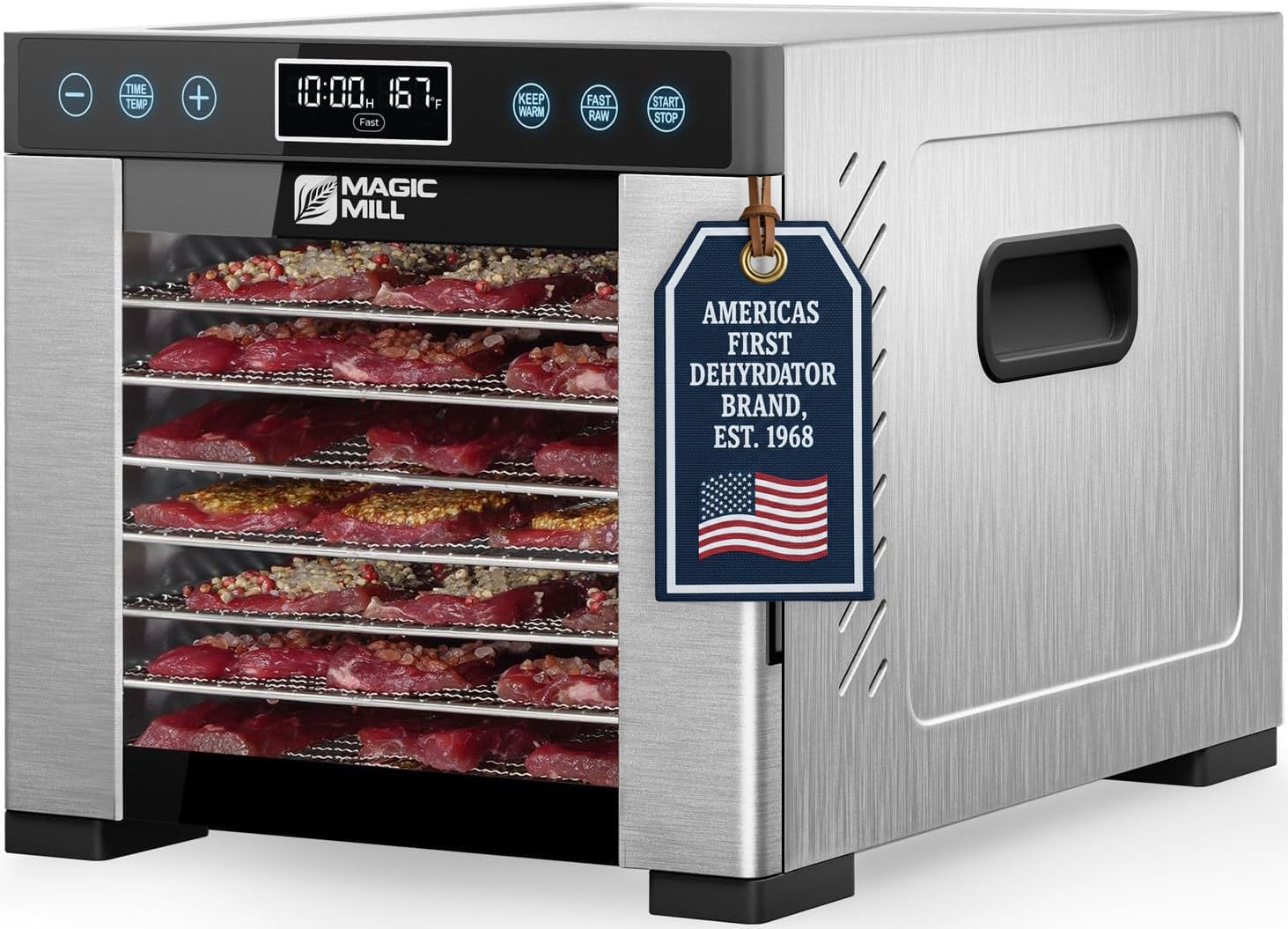 Detalle de Magic Mill MFD-7700 Food Dehydrator, 600W Rear Fan, 7 Stainless Steel Trays