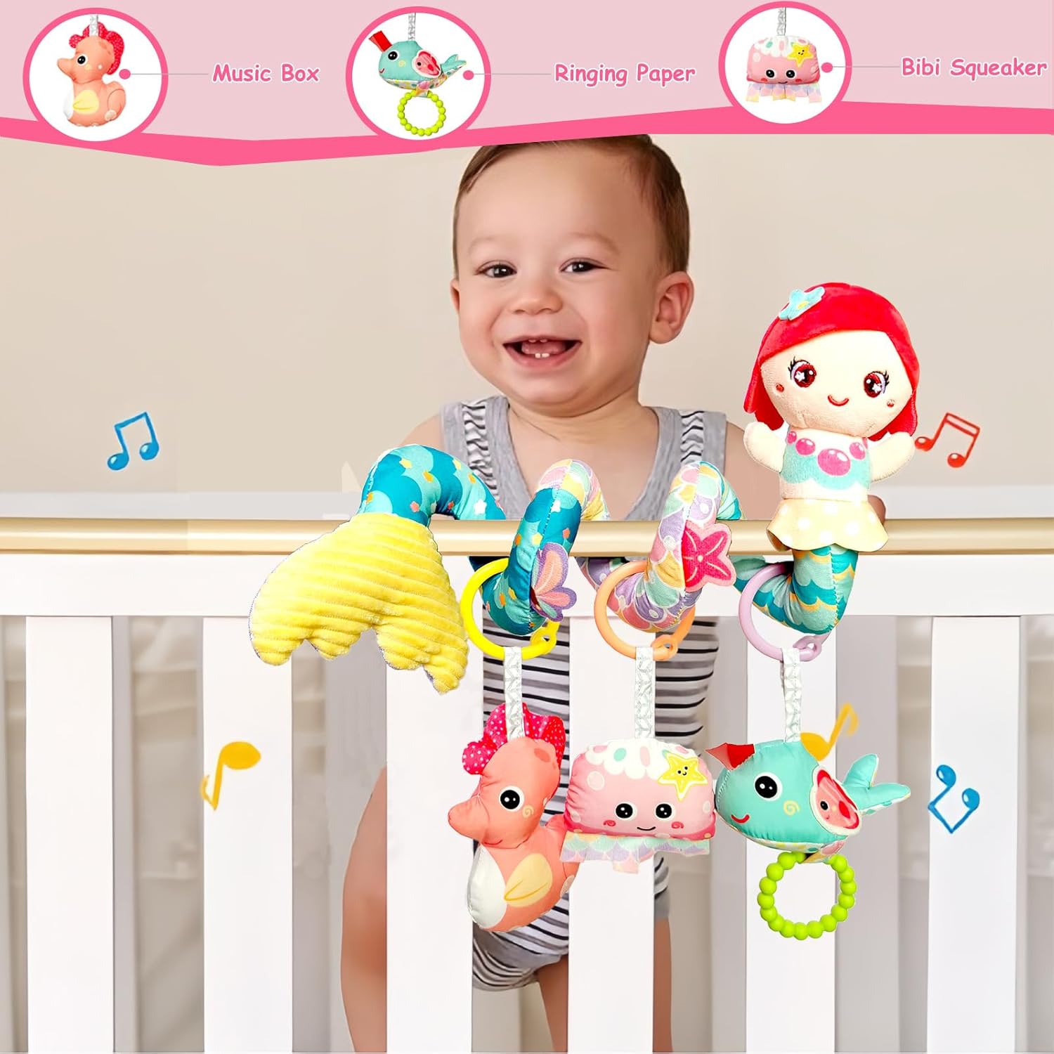 Thumbnail 3 de Gdbykds Spiral Pram Toys for Babies 0-6 Months — 4-in-1 Separable Activity Spiral Toy for Pram, Car Seat and Stroller