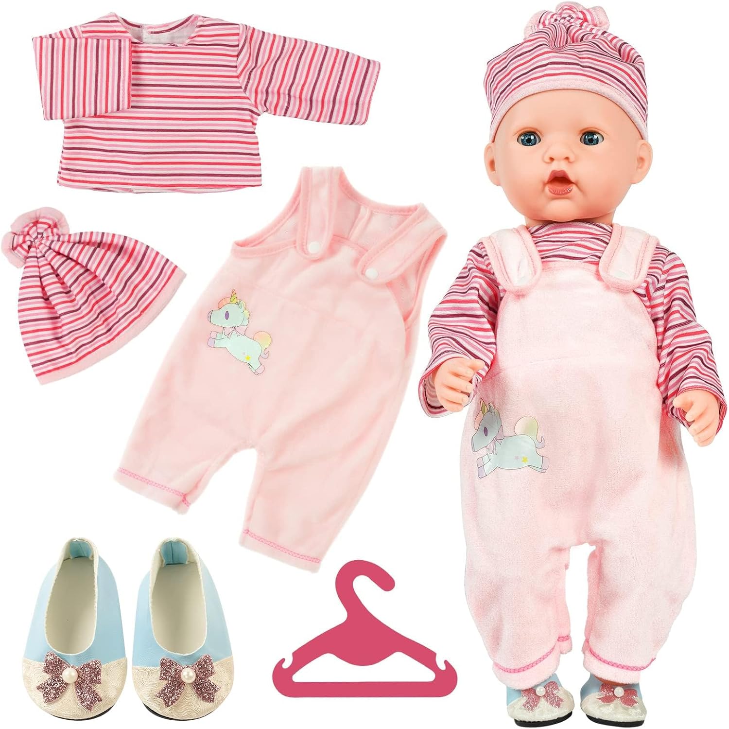 Aolso Baby-Puppen-Outfit 35–45 cm Rosa
