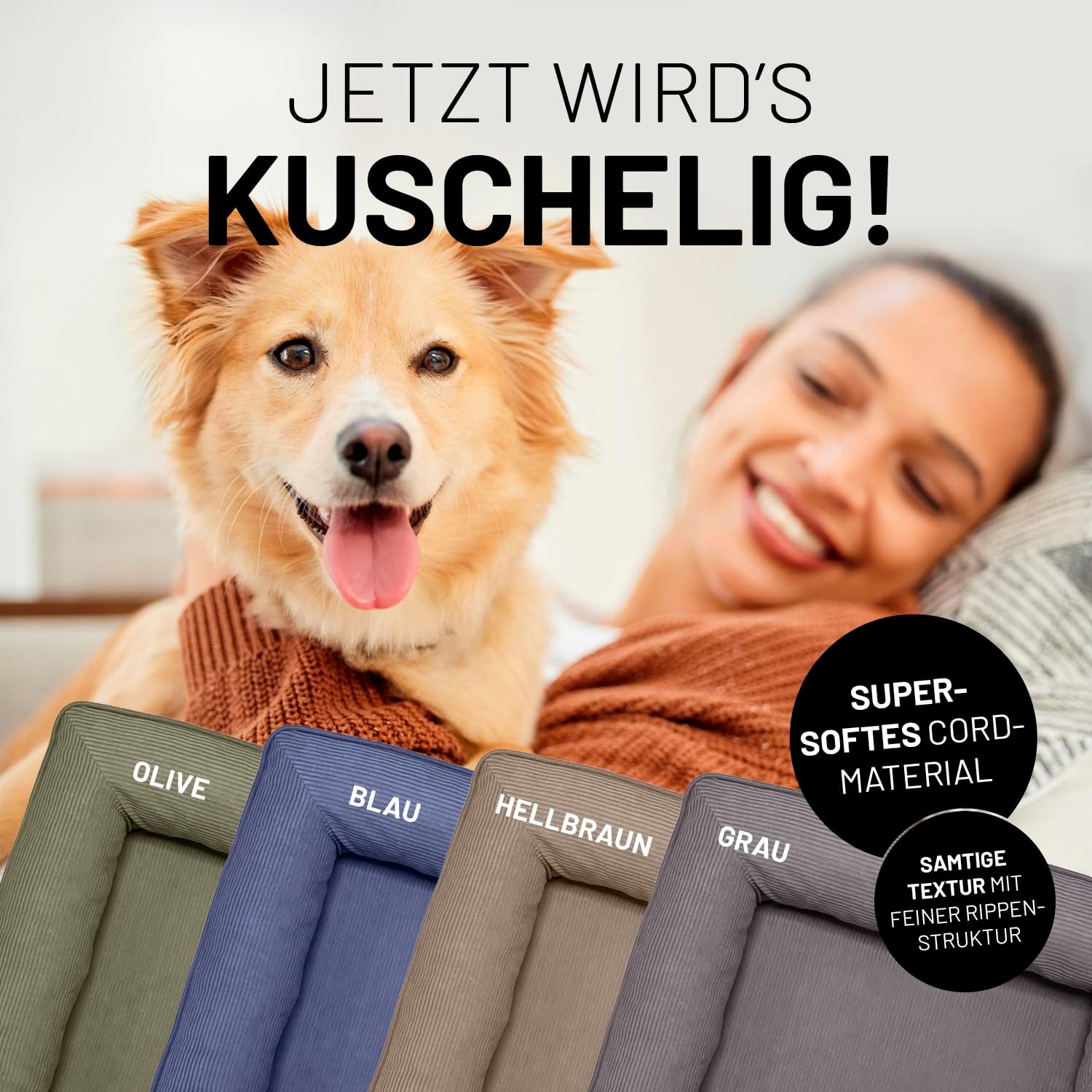 Thumbnail 5 de Lumaland orthopädisches Hundebett Cord 70x60