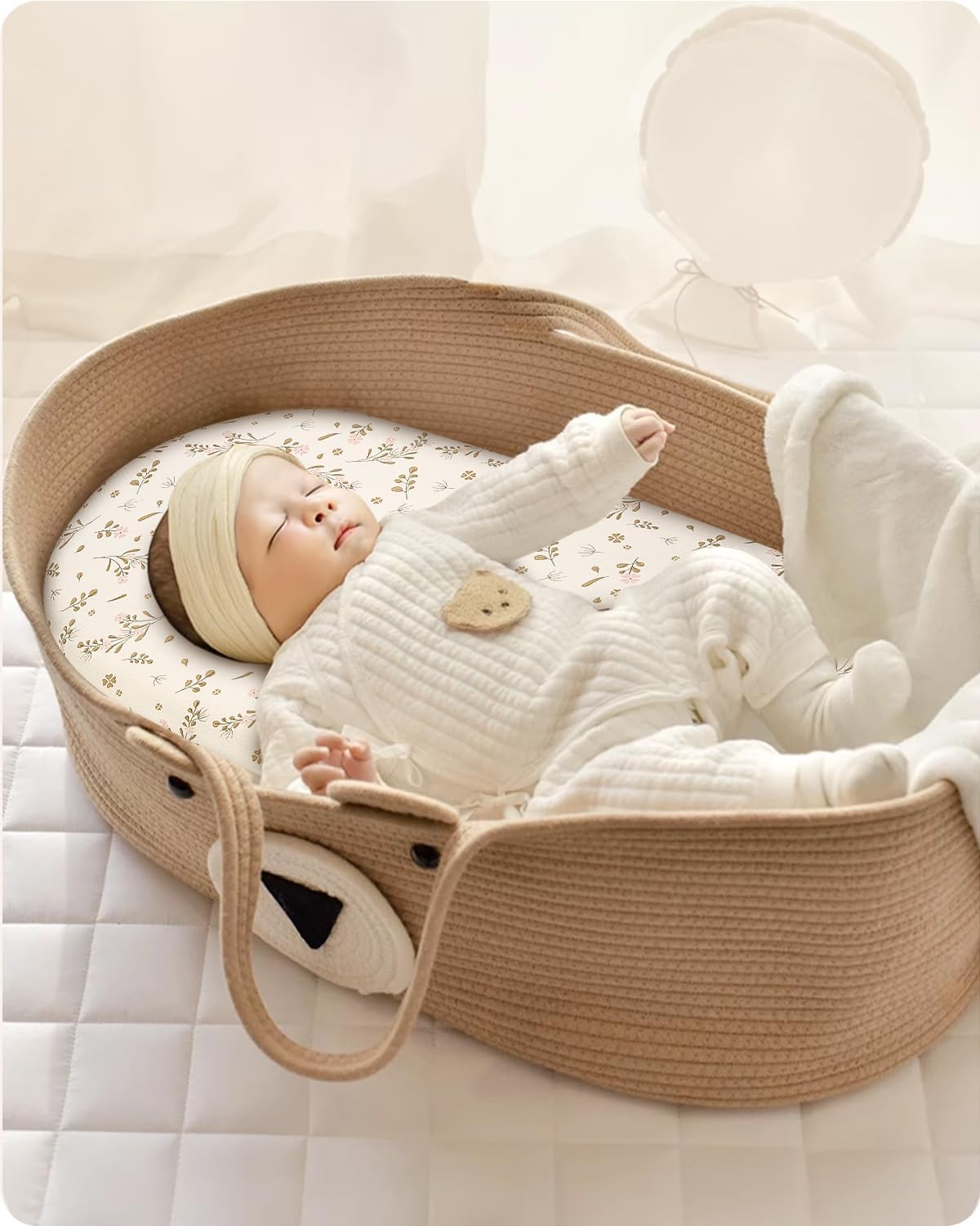 Thumbnail 6 de Hixava 3er-Pack Baby-Bettlaken aus Musselin-Baumwolle (Spannbettlaken) für 83 x 43 cm