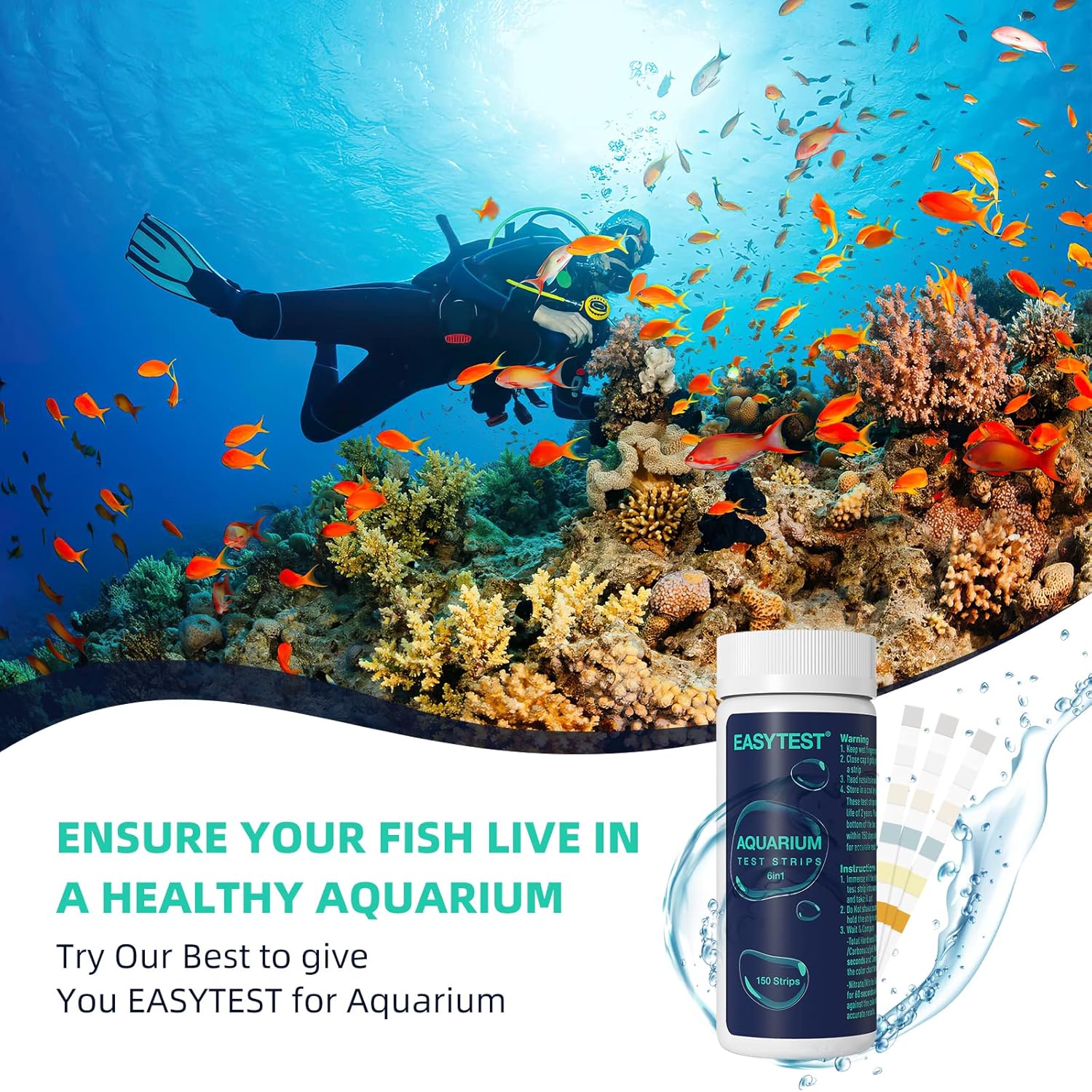 Thumbnail 4 de EASYTEST 6 in 1 Aquarium Test Strips 150 pack