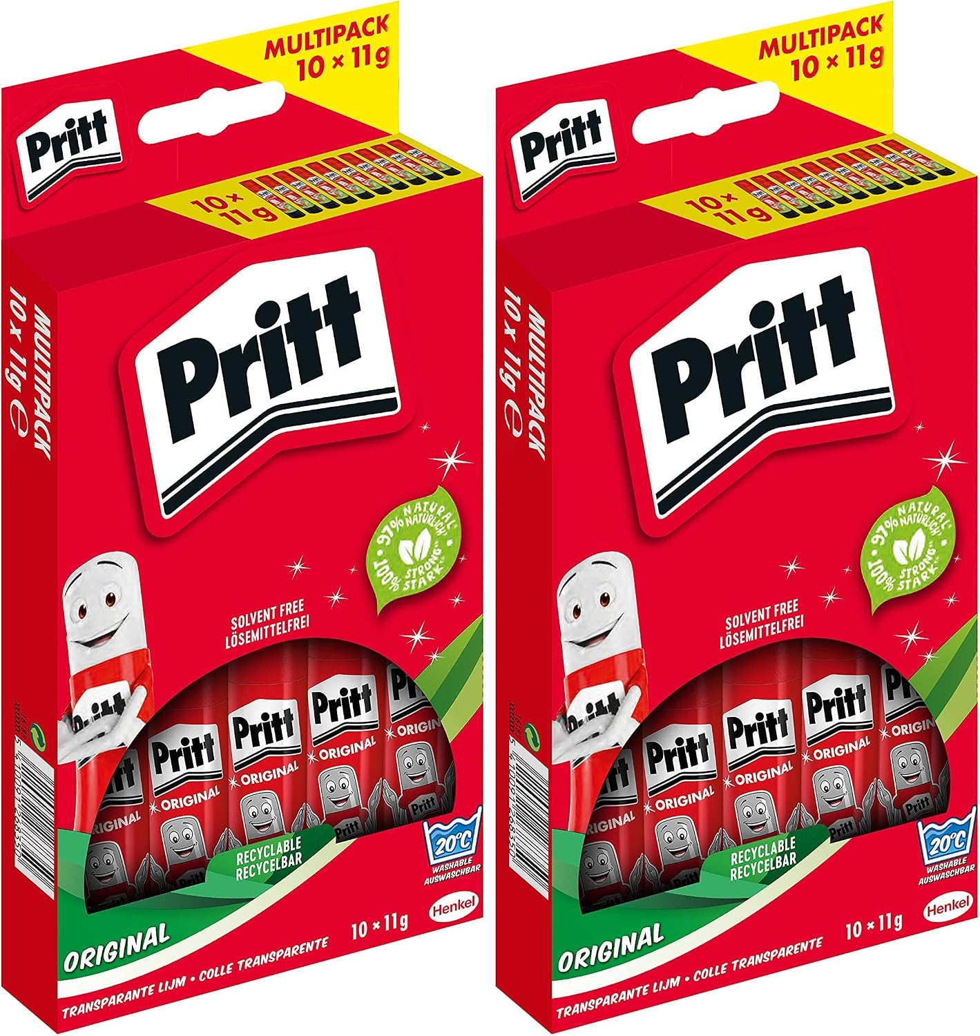 Detalle 2 de Pritt Klebestift 5x43g – sicherer Bastelkleber für Schule und Büro, kinderfreundlich