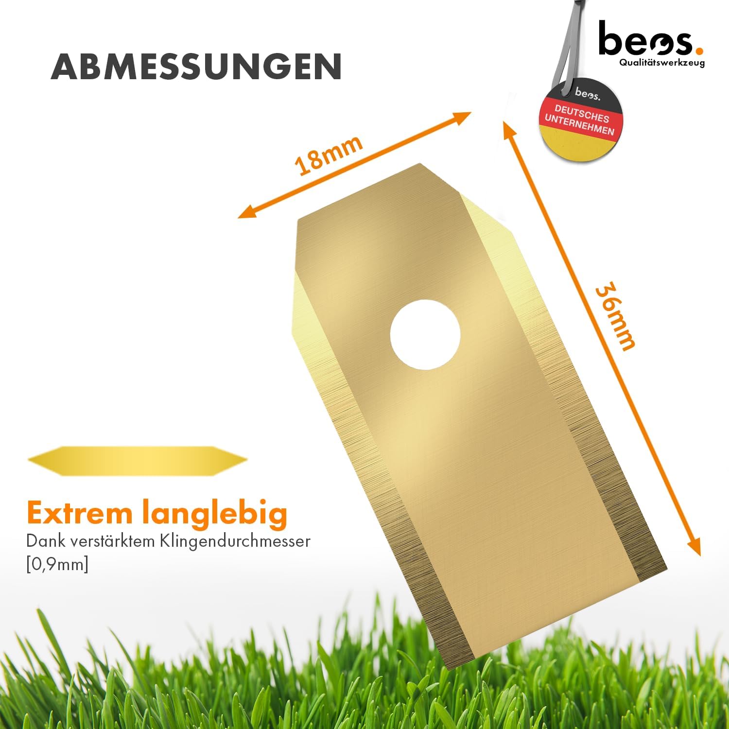 Thumbnail 5 de BEOS 30x Premium Titan Ersatzmesser & Schrauben mit Sicherung für Ecovacs Mähroboter