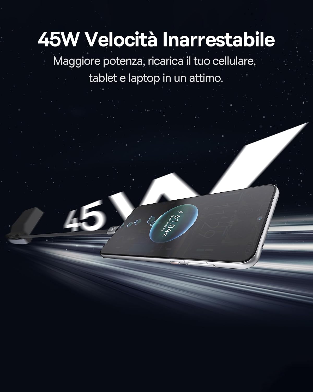 Thumbnail 6 de Baseus Hub USB 45W per Tesla Model 3/Y (2021-2023) 4-in-1: ricarica rapida, hub removibile e cavi retrattili