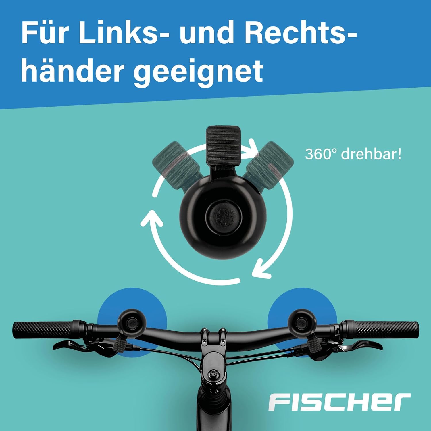 Thumbnail 3 de Fischer Mini Cloche de guidon — Cloche réglable en métal pour guidons de 22 mm