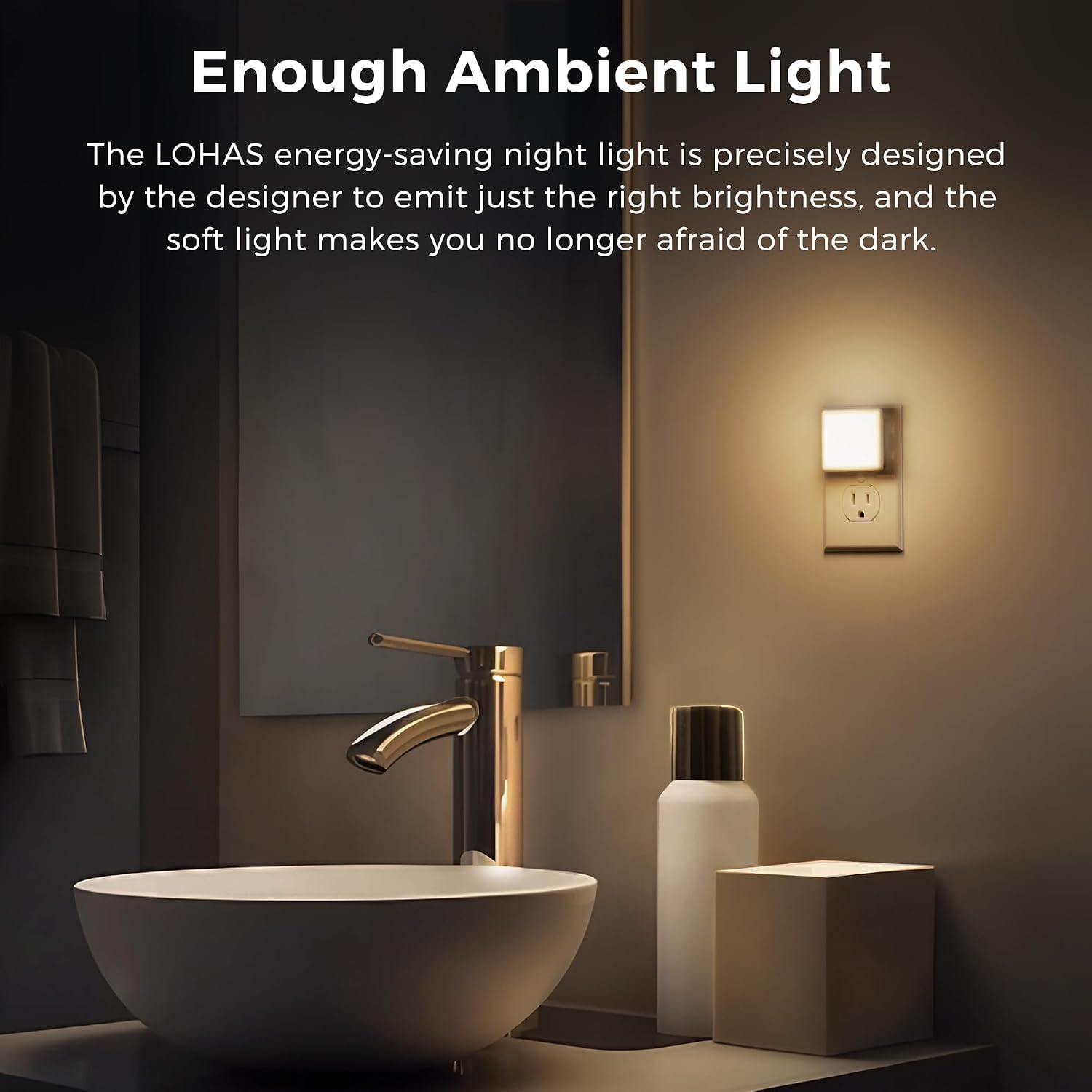 Thumbnail 1 de L LOHAS LED Plug-In Night Lights, 3000K Soft White, Dusk-to-Dawn Sensor, 2-Pack
