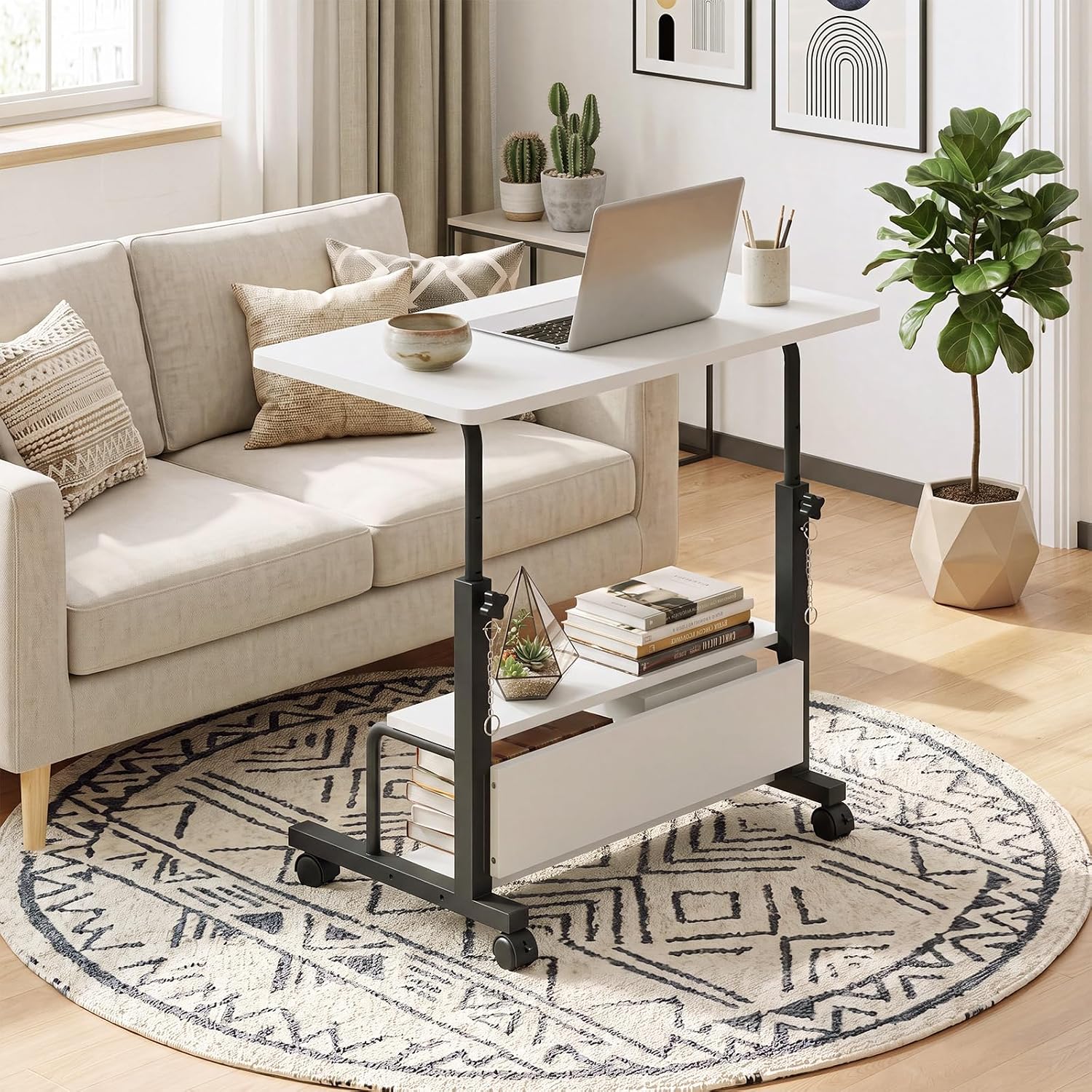 Detalle de OLIXIS Rolling Desk, Two-Tier Storage