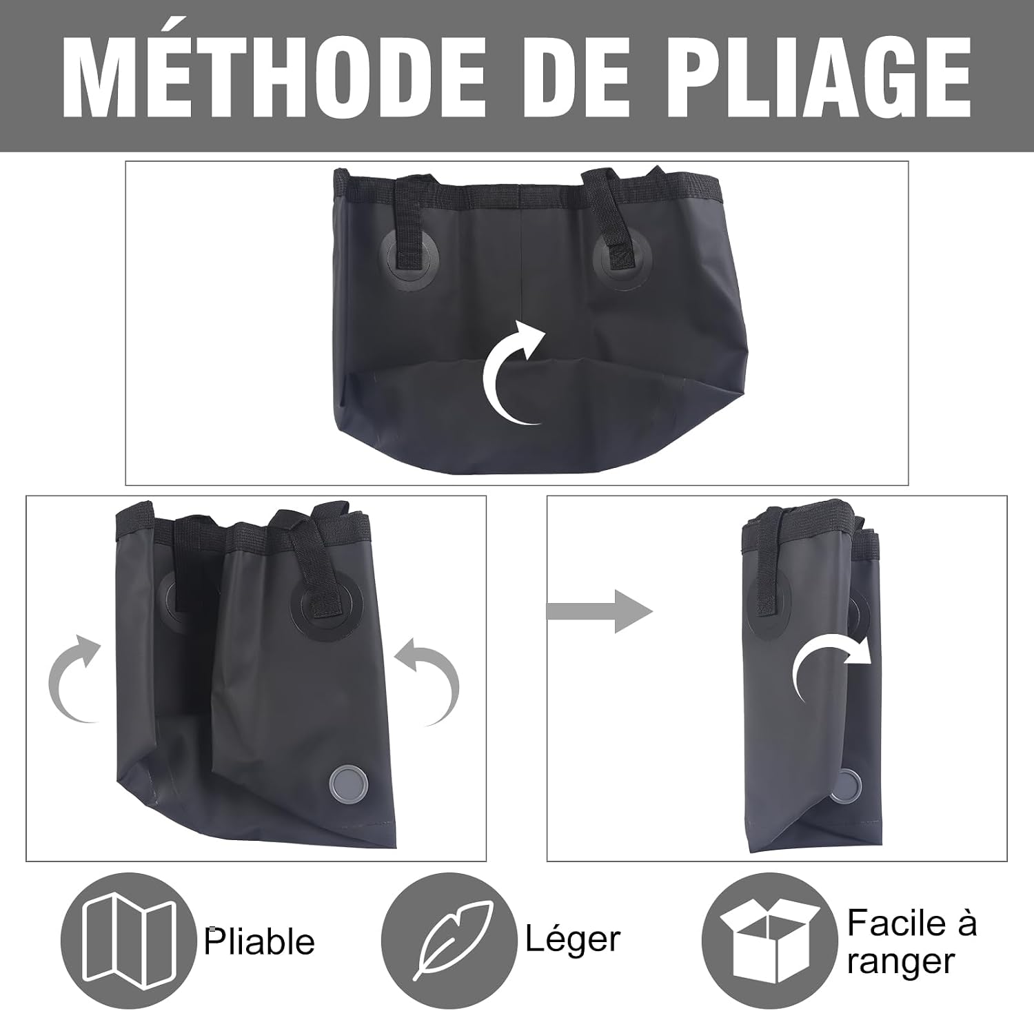 Thumbnail 4 de Spopal Outdoor opvouwbare emmer 20 l met kraantje, zwart