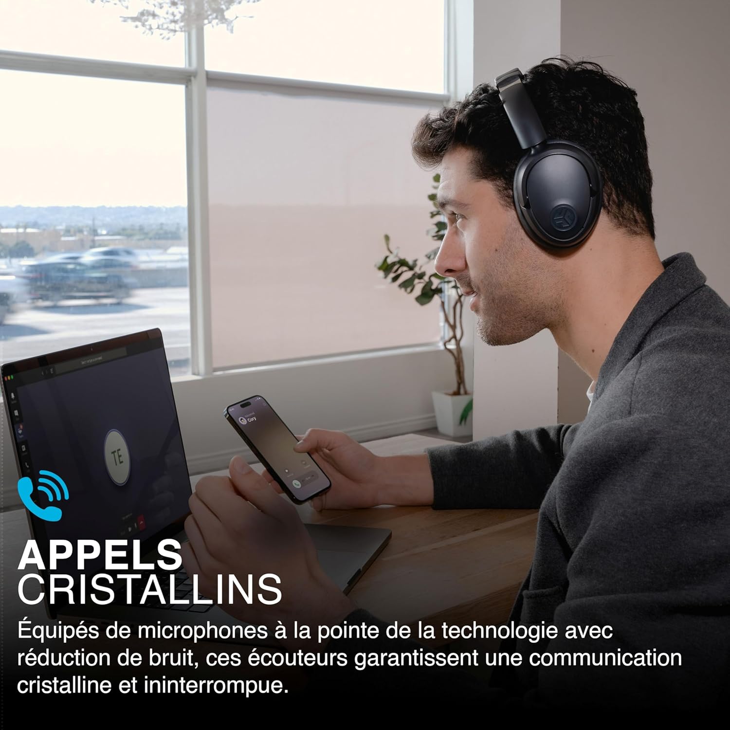 Thumbnail 6 de JLab JBuds LUX ANC : casque Bluetooth supra-auriculaire pliable avec réduction de bruit active