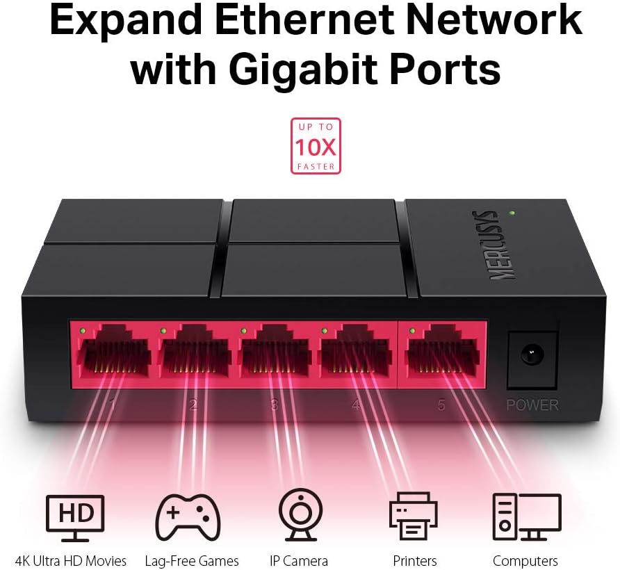 Thumbnail 2 de Mercusys MS105G: Switch Ethernet a 5 Porte Gigabit, Plug & Play per casa e ufficio