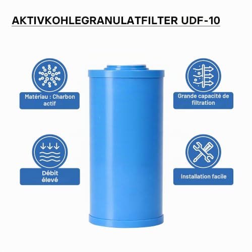 Thumbnail 1 de Naturewater UDF-10L Cartouche filtrante Big Blue 10 pouces (254 mm) — Charbon actif granulé pour osmose inverse