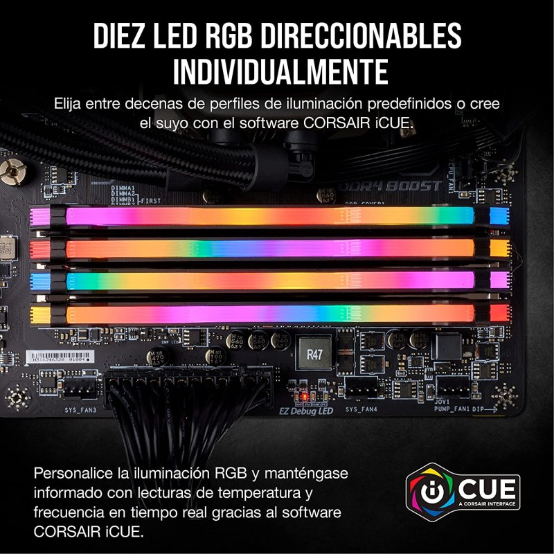 Detalle de Corsair Vengeance RGB Pro DDR4 3200MHz 8GB CL16