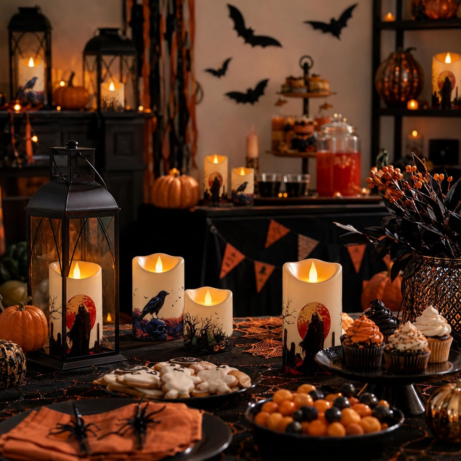 Thumbnail 1 de Haown Halloween Flameless Candles Set of 6, LED Pillars with Remote Controls