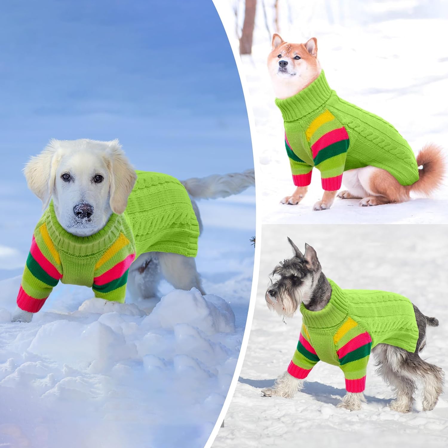 Thumbnail 6 de OUOBOB Dog Jumper: Medium Winter Turtleneck Pullover for Dogs (Beagle, Frenchie, Boston Terrier)