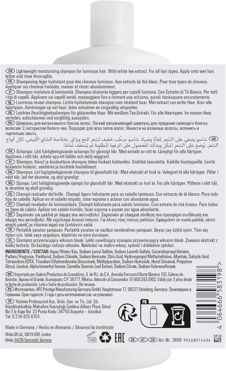 Thumbnail 1 de Wella Professionals Oil Reflections Luminous Reveal Shampoo: shampoo idratante per morbidezza e lucentezza