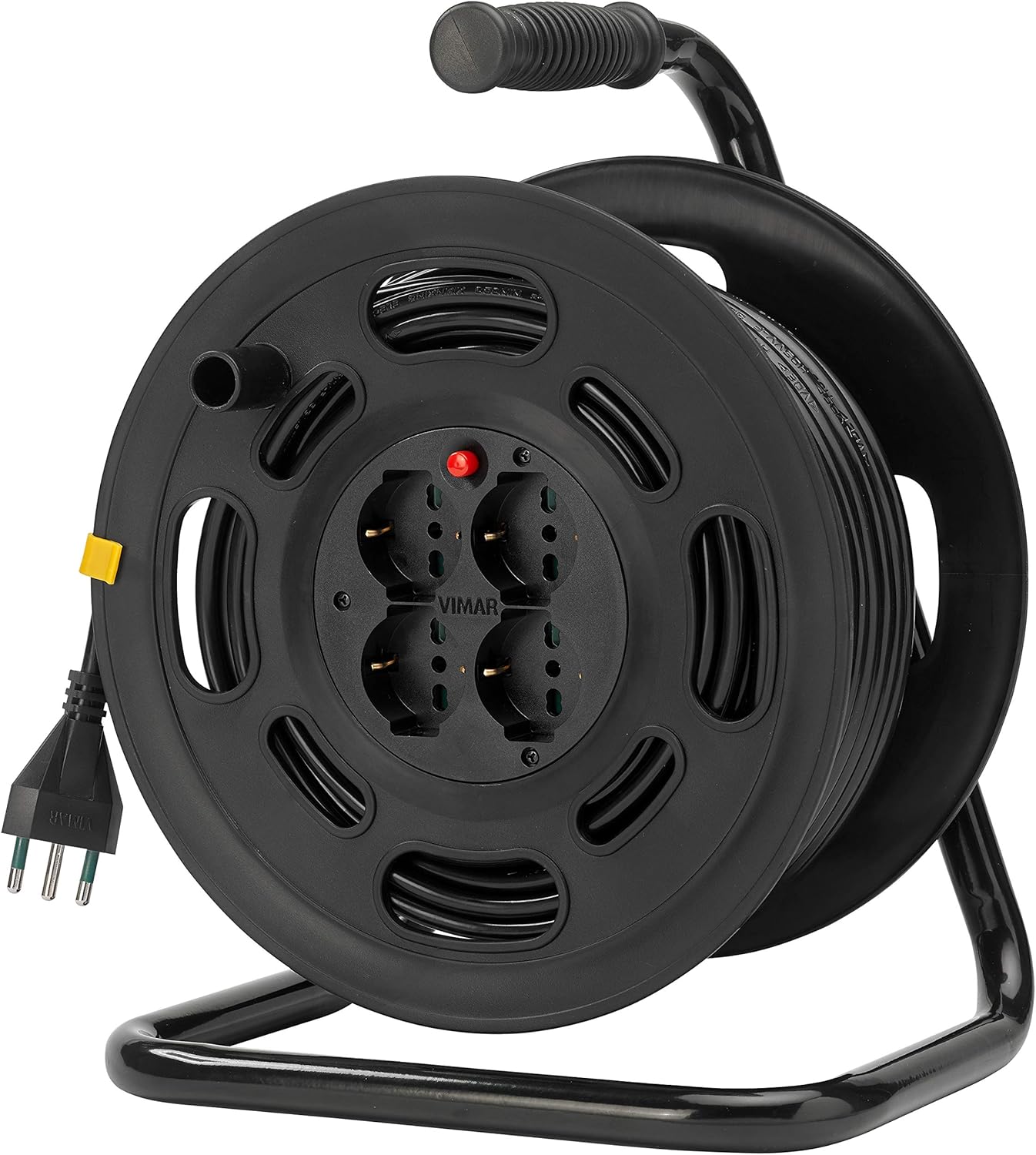 Detalle de VIMAR 0P32733 Avvolgicavo 2P+T 16A 230V con Disgiuntore Termico di Protezione – Multicolore