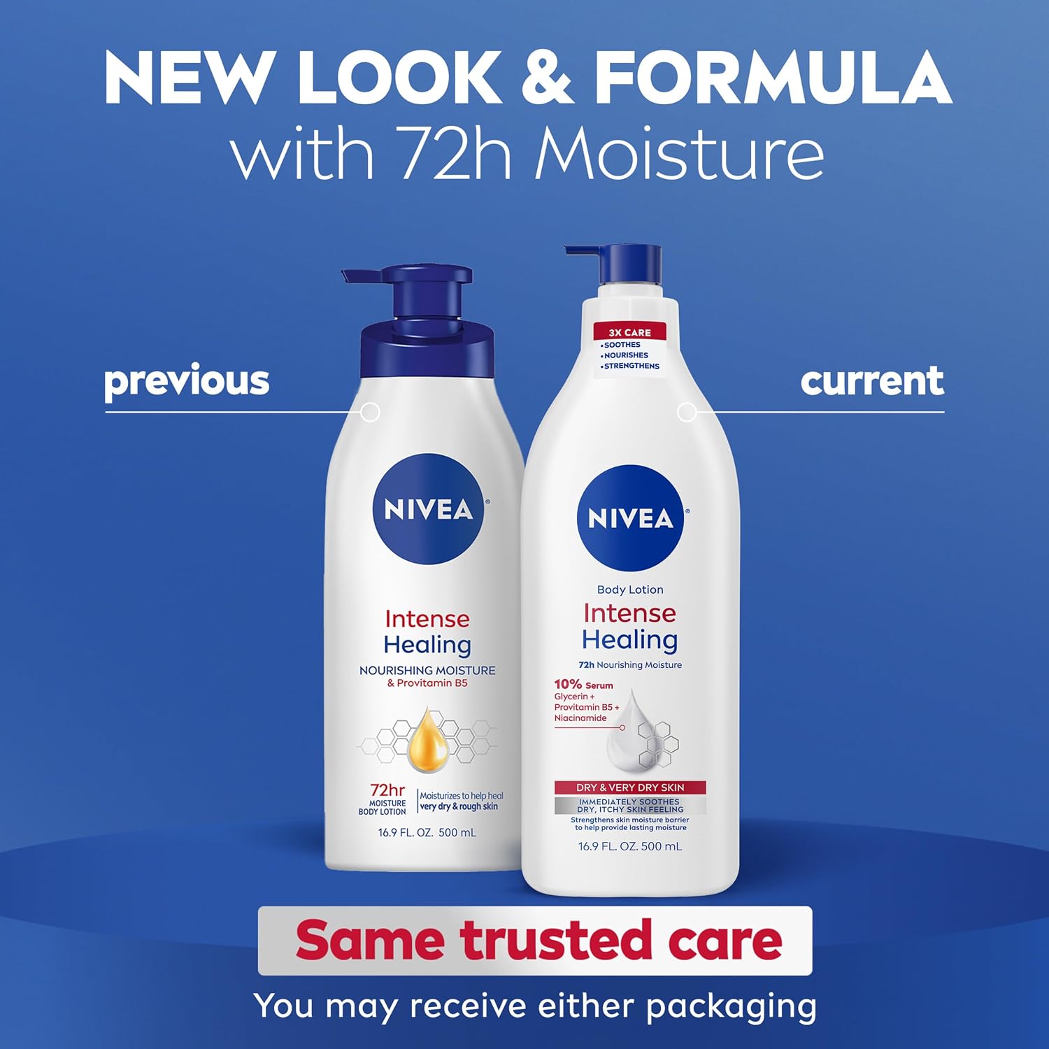 Detalle 2 de NIVEA U-BB-2351 Intense Healing Body Lotion, 72-Hour Moisture, 16.9 fl oz
