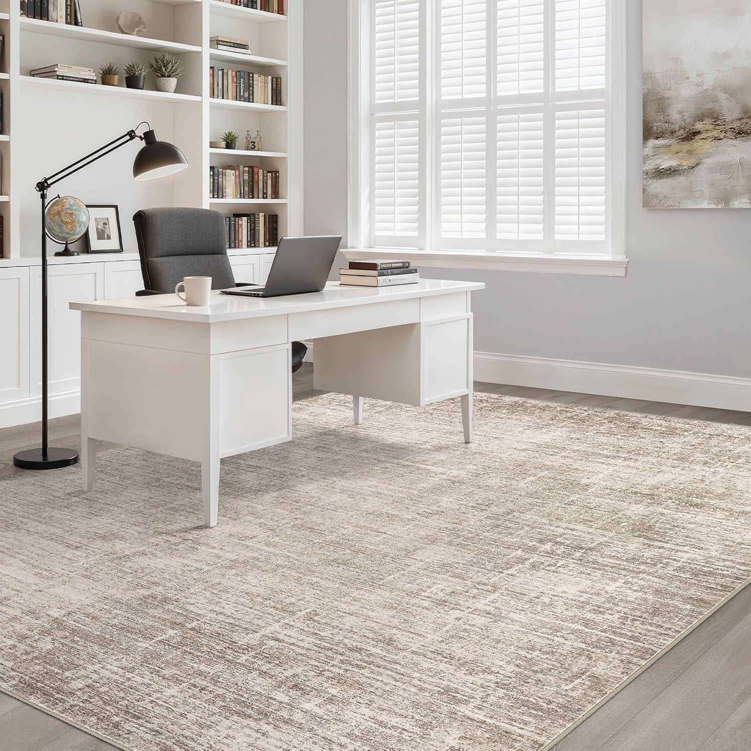 Thumbnail 6 de 9x12 Neutral Brown Washable Area Rug