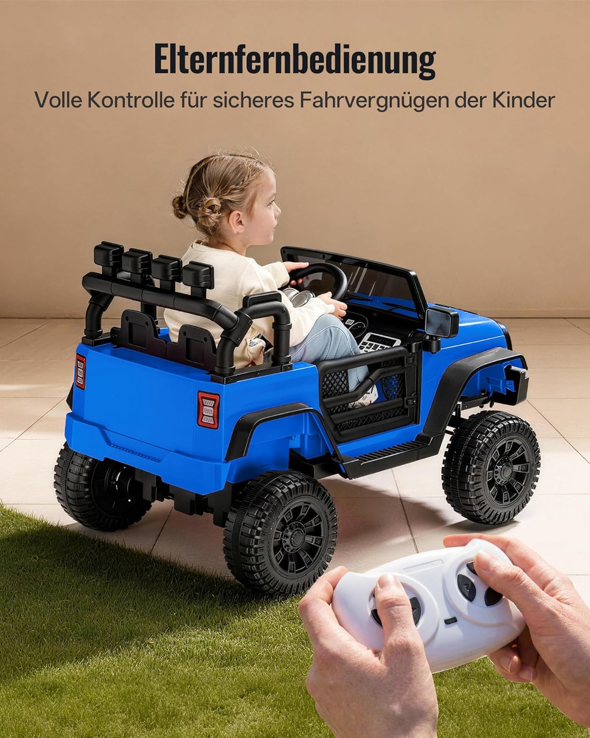 Thumbnail 4 de Outfunny 12V Elektroauto für Kinder (mit Fernbedienung & LED) – Blau