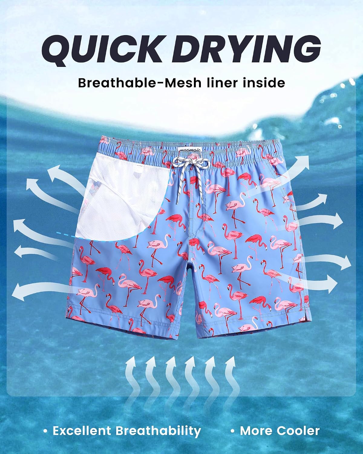Detalle de MaaMgic Men's Swim Trunks, 7-Inch