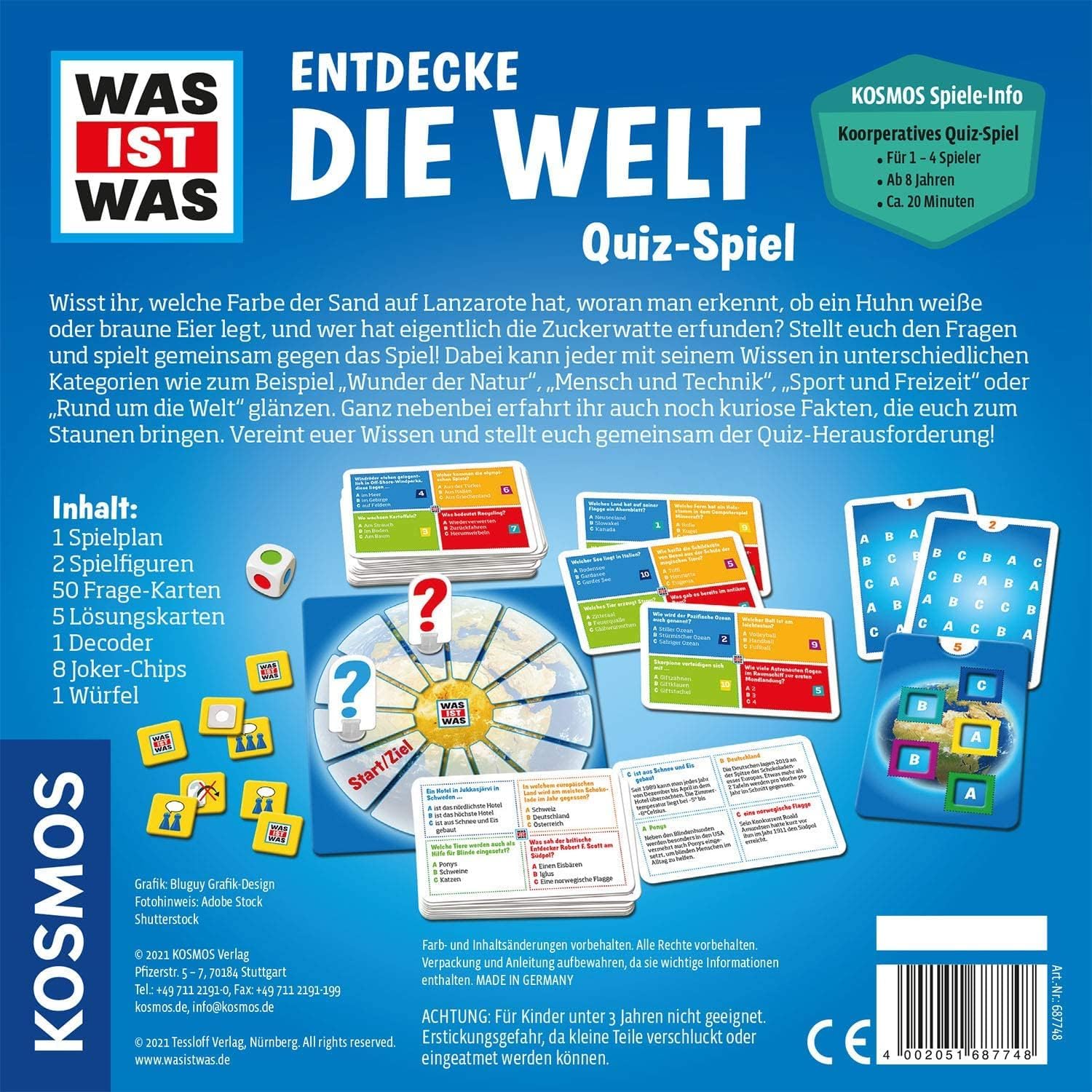 Detalle 2 de KOSMOS 687748 was ist was Quiz-Spiel 300+ Fragen 🎲