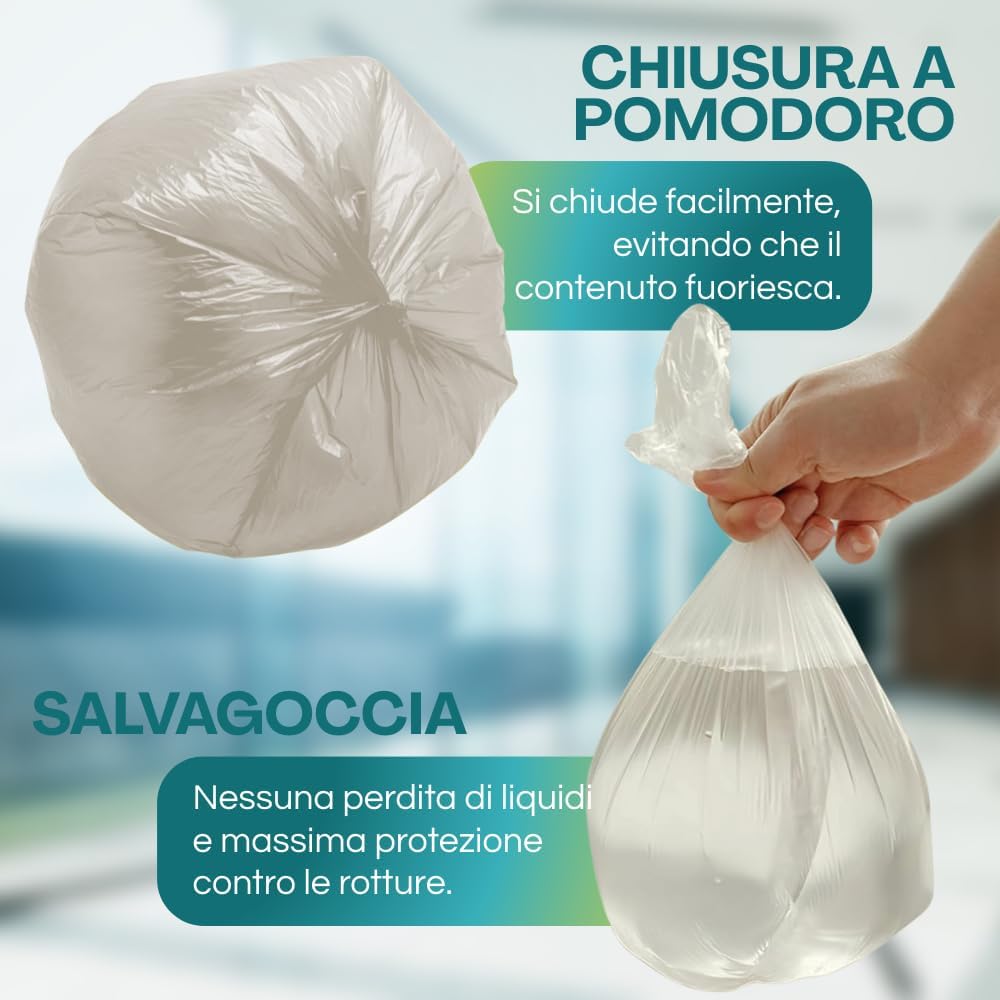 Detalle de VIRSUS 30 Sacchi Trasparenti per Spazzatura 120 L — Ambra, 90x120, LDPE Made in Italy