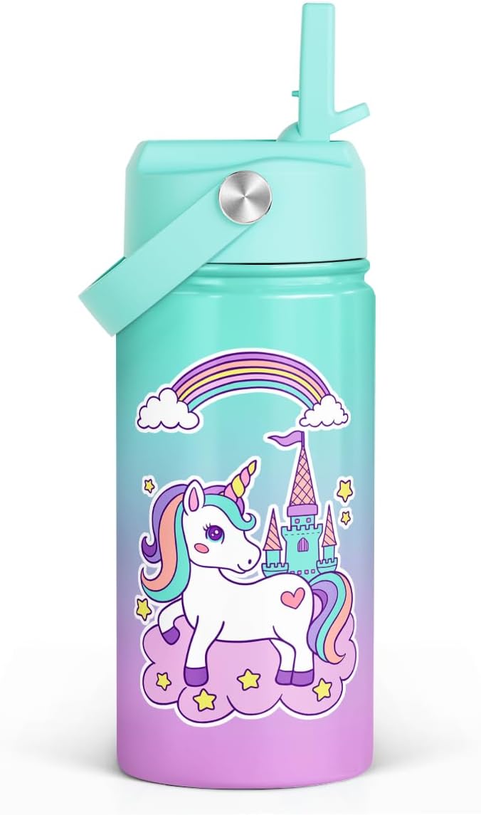Detalle de SANDJEST SJ-DW-SS-WB12SL Kids’ Insulated Stainless Steel Water Bottle, 12 oz