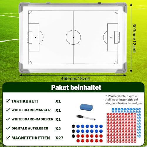 Thumbnail 4 de Magnetisch Fußball Taktiktafel – Doppeltes Strategietafel-Set mit Magnetetiketten (45 × 30 cm)