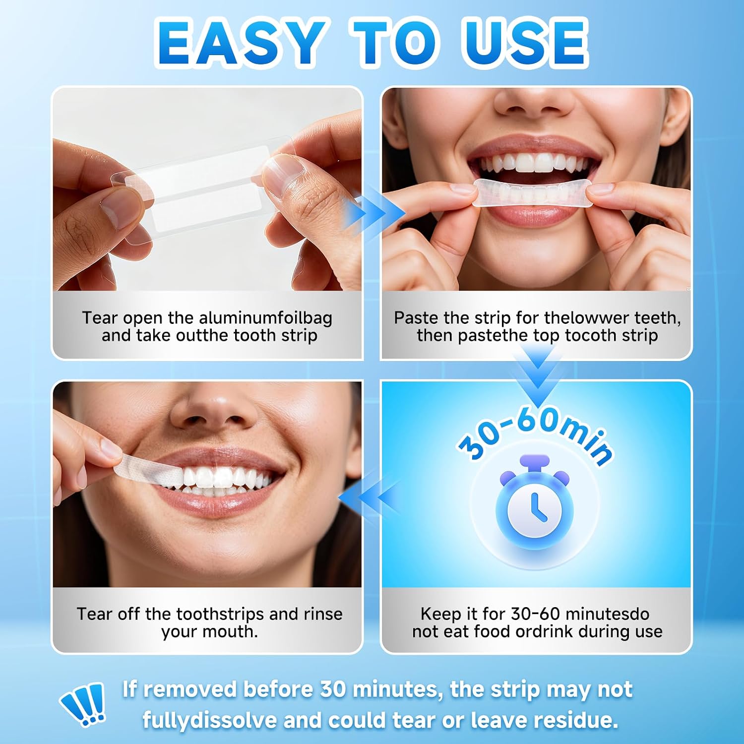 Detalle 2 de Milumber Teeth Whitening Strips 42 pack 🦷