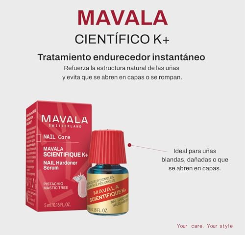 Detalle de Mavala Científico K+ Gel: endurecedor de uñas apto para veganos (5 ml)