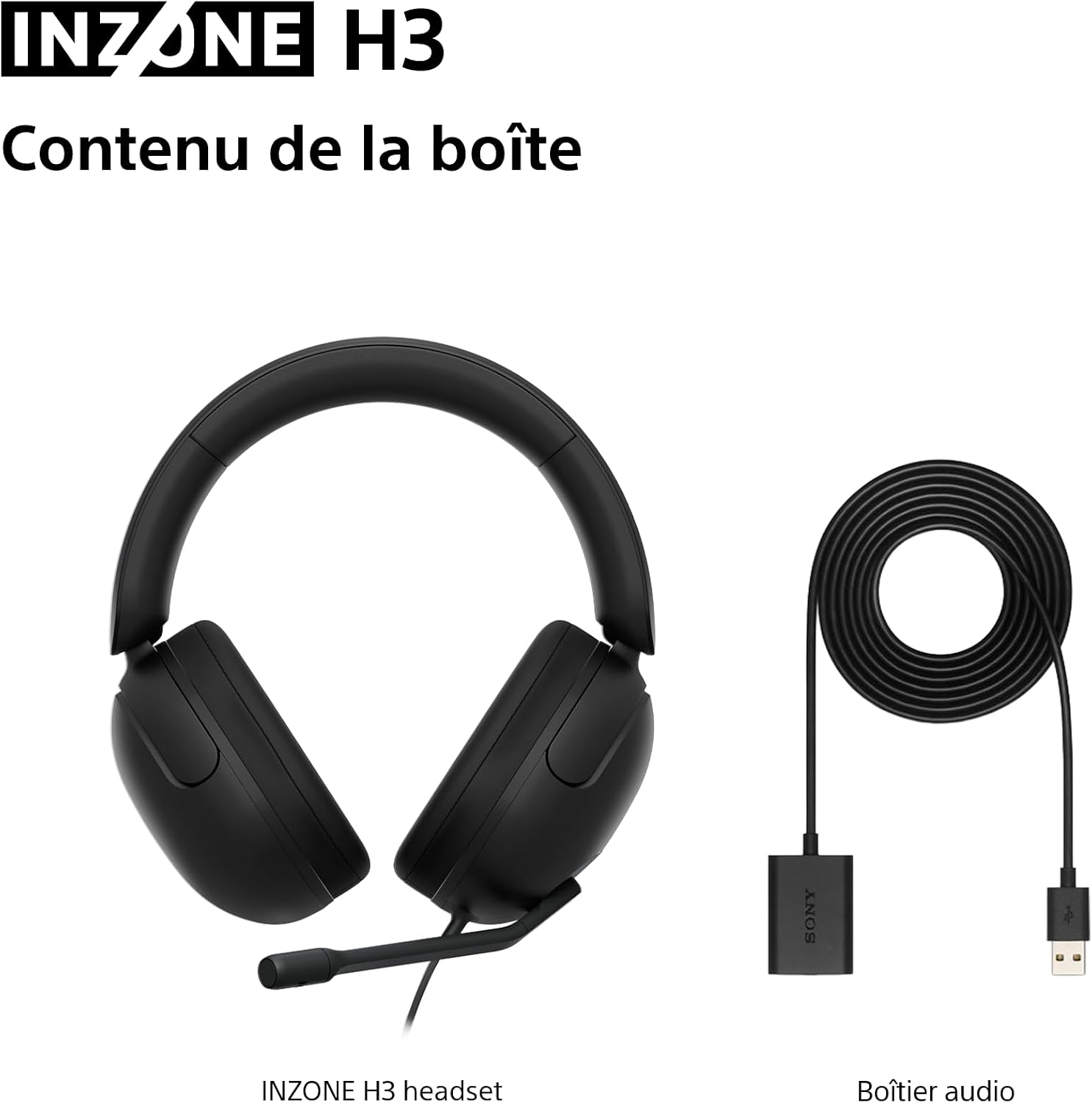 Thumbnail 6 de Sony INZONE H3 Casque de Jeu Filaire – PC/PS5, son spatial 360° et micro à perche avec boîtier USB