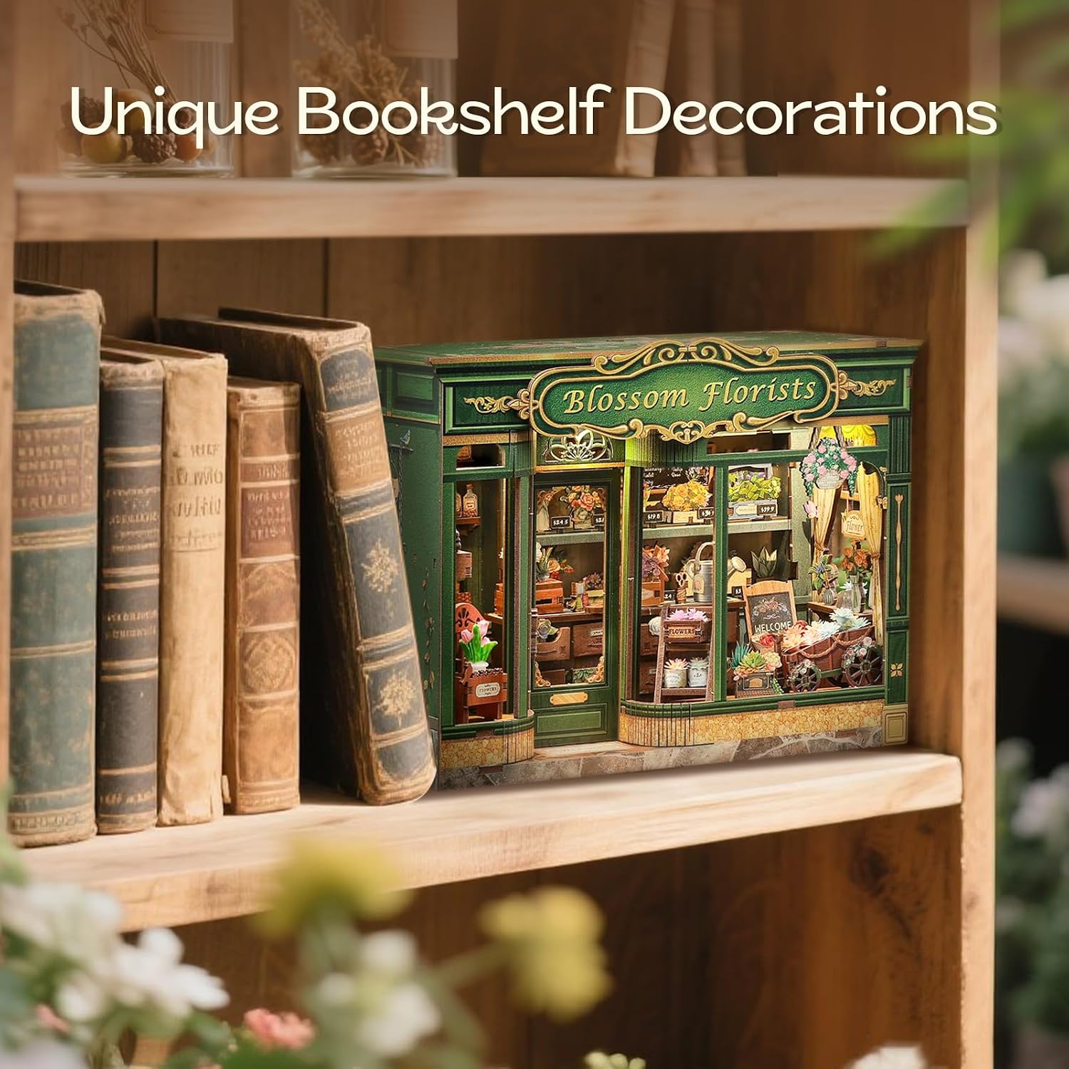 Detalle 2 de Fsolis Miniature Book Nook Kit Blossom Florists