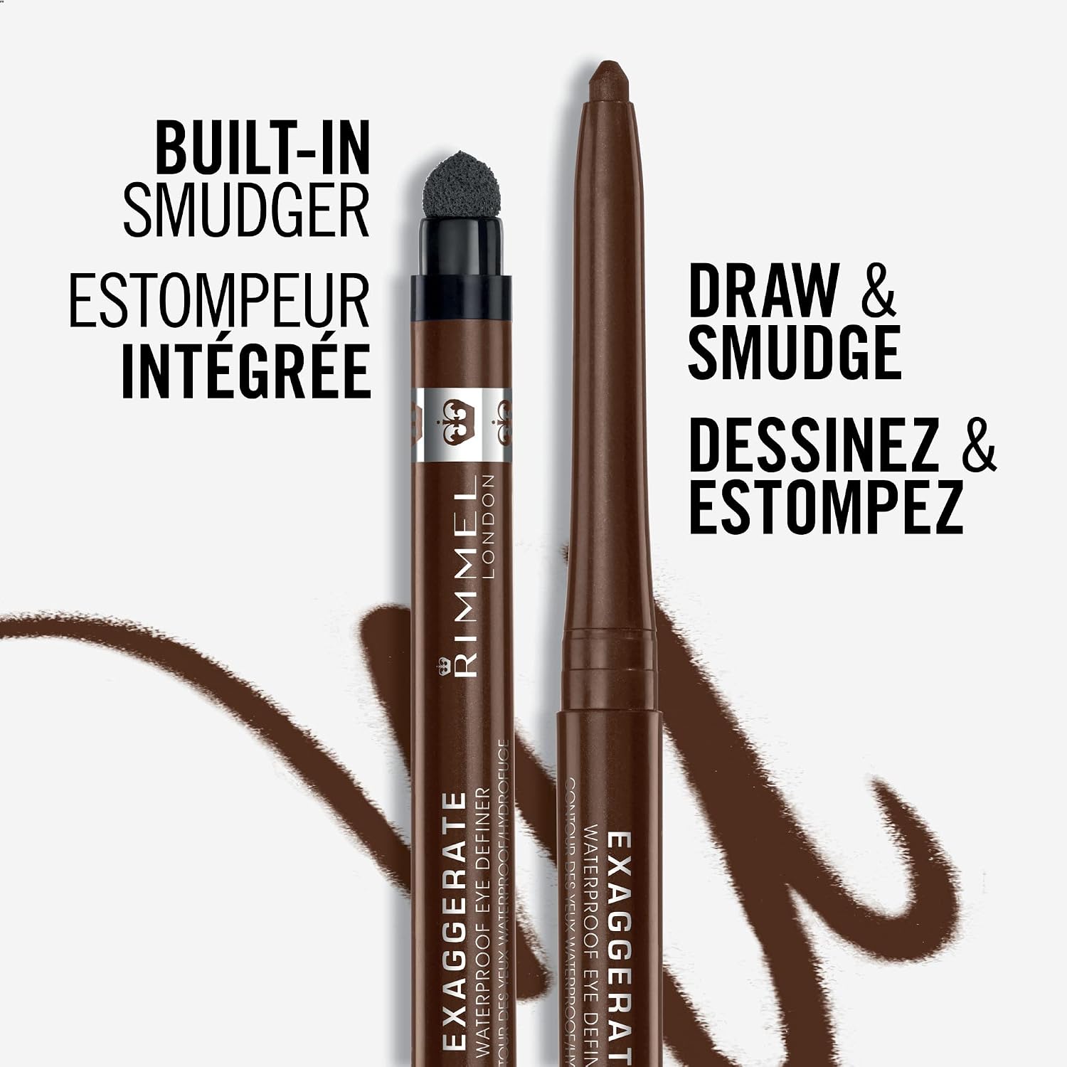 Thumbnail 5 de Rimmel London Exaggerate Waterproof Eye Definer, Black 261 with Smudger & Sharpener