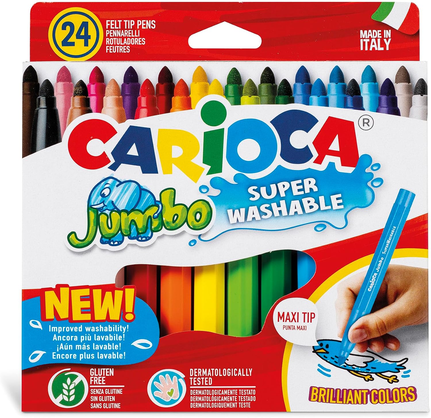 Thumbnail 6 de Carioca Jumbo | Pennarelli Lavabili per Bambini in Barattolo con Maniglia, 50 Colori