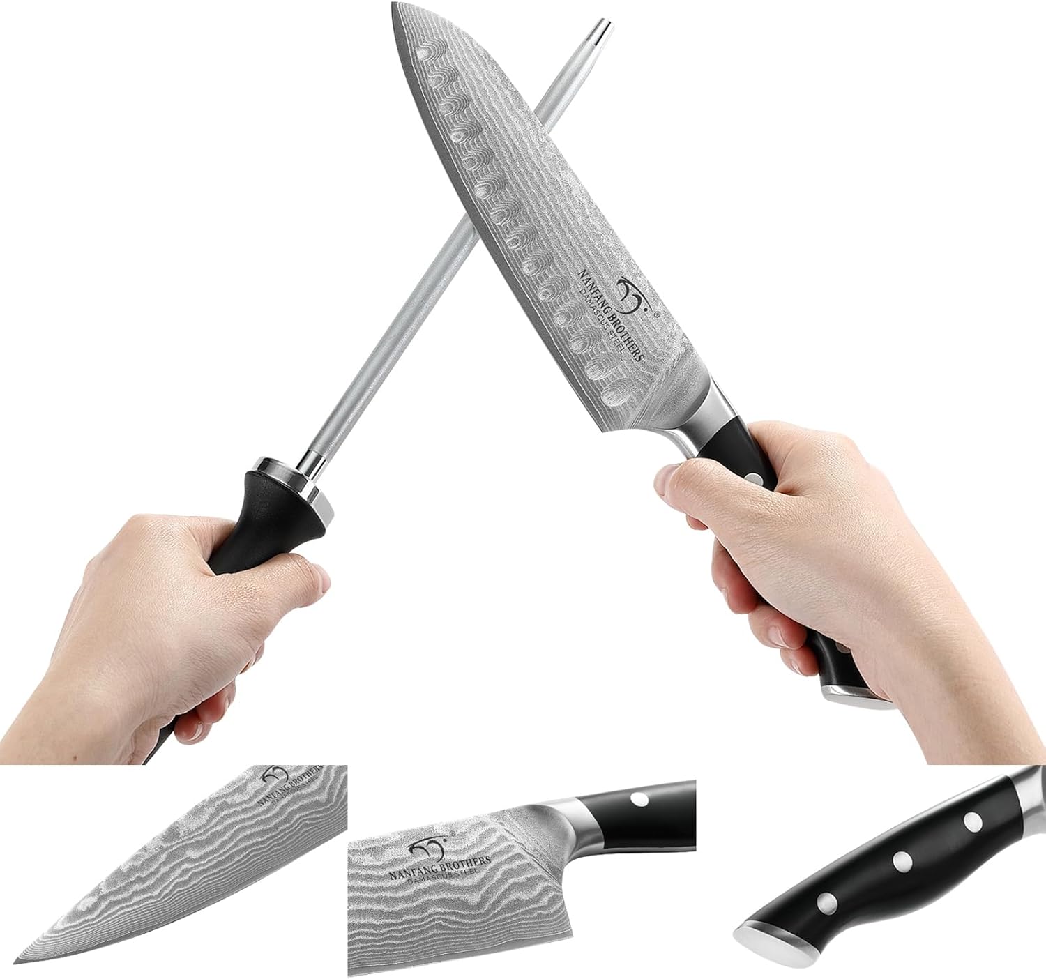 Thumbnail 2 de 15-teiliges Damastmesser-Set mit VG10-Kern und Buchenholzblock (VG10, 67 Schichten)