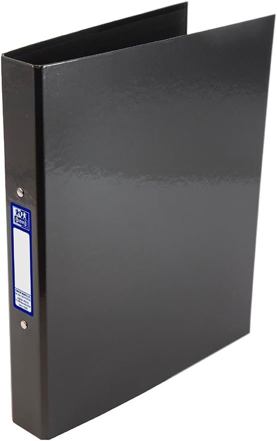 Oxford Premium A4 Ring Binder, Charcoal Black – 25mm Capacity