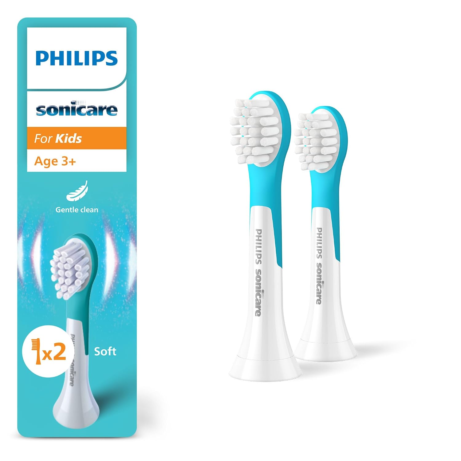 Philips Sonicare For Kids HX6032/90 – Original Ersatzbürstenköpfe, 2er-Pack, ab 3 Jahren