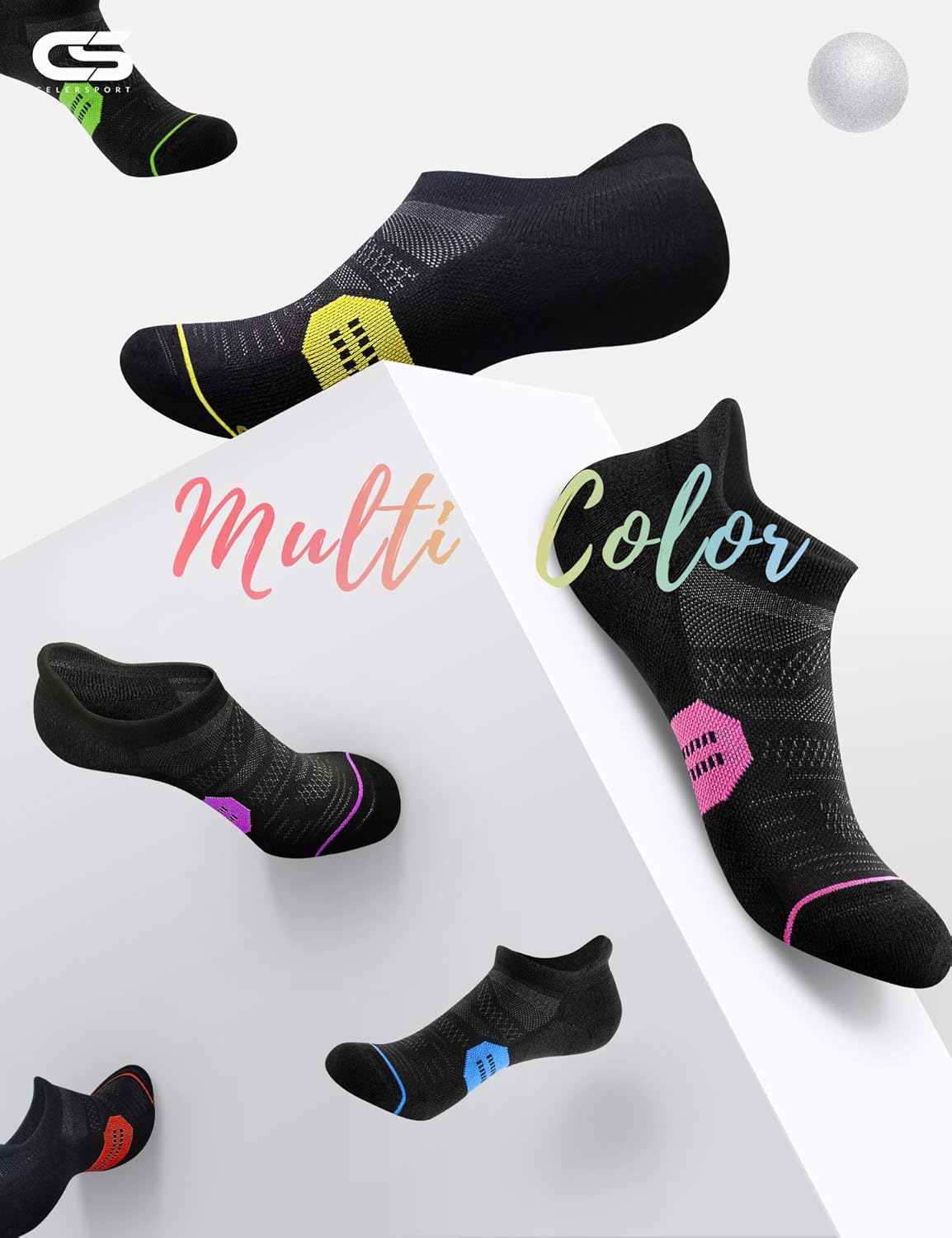 Detalle 2 de CS CELERSPORT 6-Pack Women's Ankle Running Socks