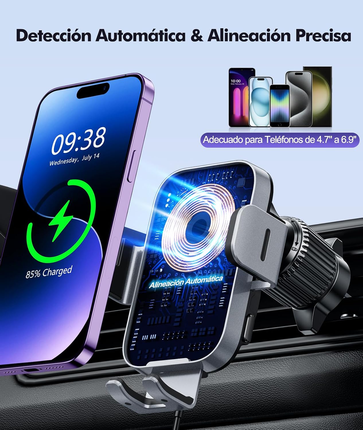 Thumbnail 5 de ISEYOU Cargador inalámbrico coche 15W
