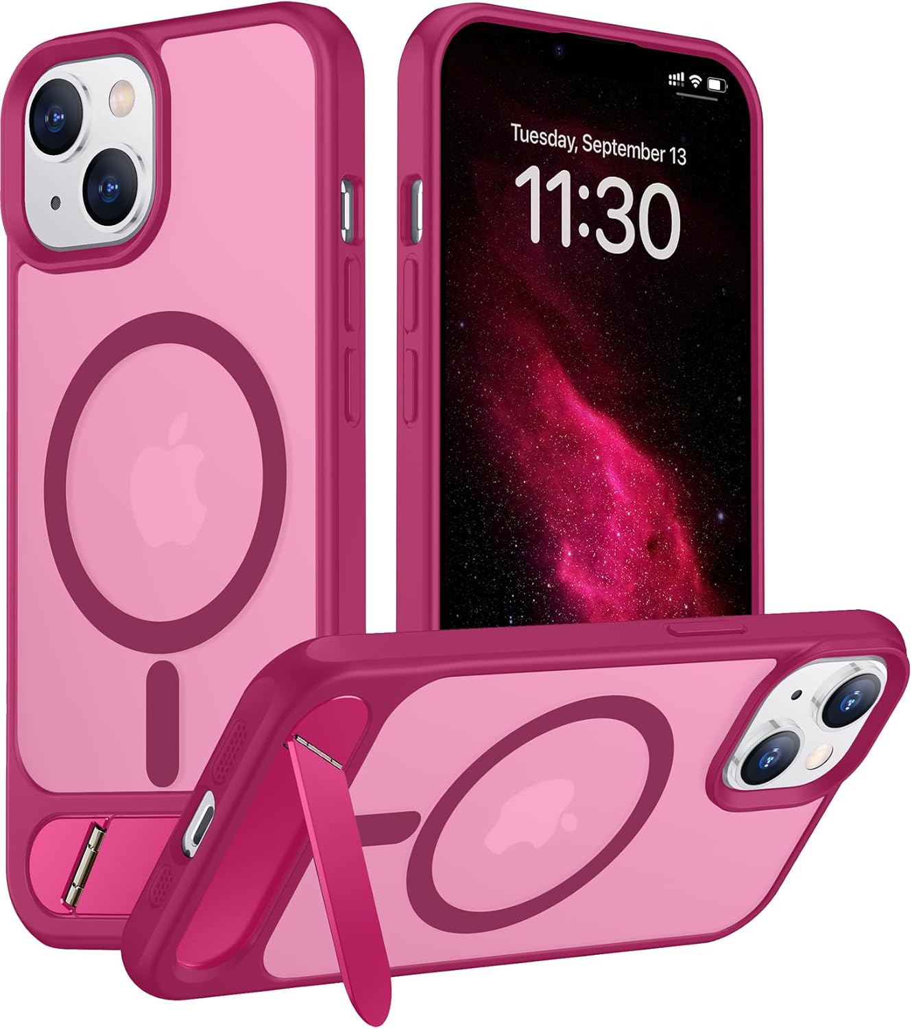 Thumbnail 6 de Temdan Designed for iPhone 17 Pro Case (6.3 in) with Built-in Invisible Kickstand, MagSafe Compatibility, Military Grade Shockproof — Black