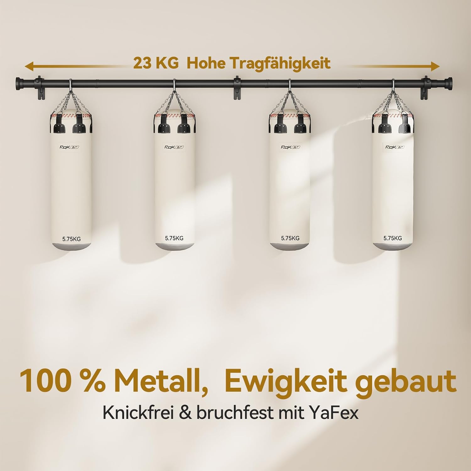 Detalle de YaFex Gardinenstange Schwarz 25 mm bis 300 cm
