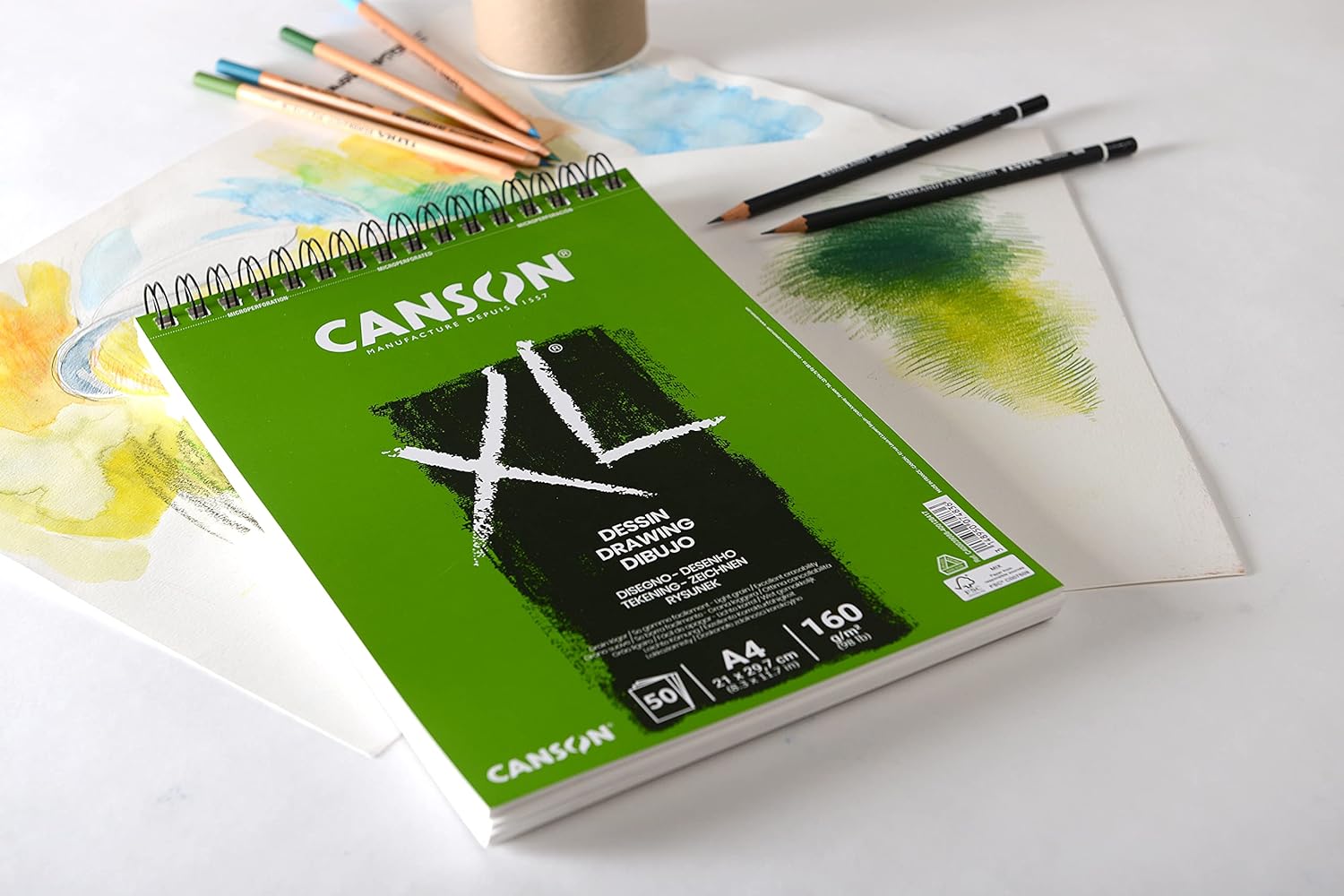 Thumbnail 3 de Bloc Canson Croquis et Dessin XL à spirale A4 160 g – 50 feuilles blanches