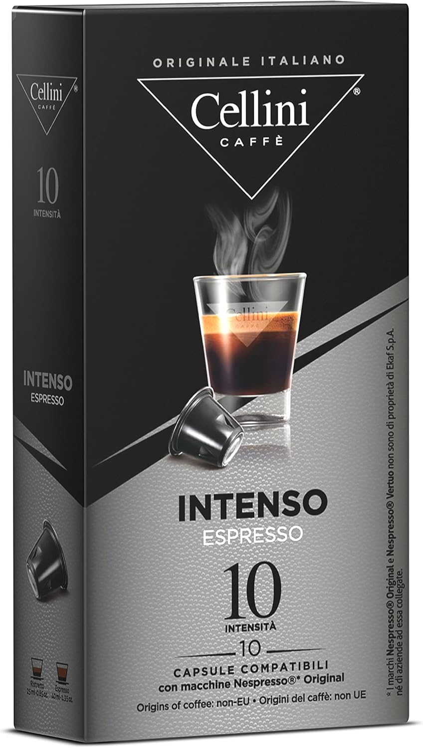 Detalle de Capsules de café Cellini compatibles Nespresso – Intenso, 100 pcs