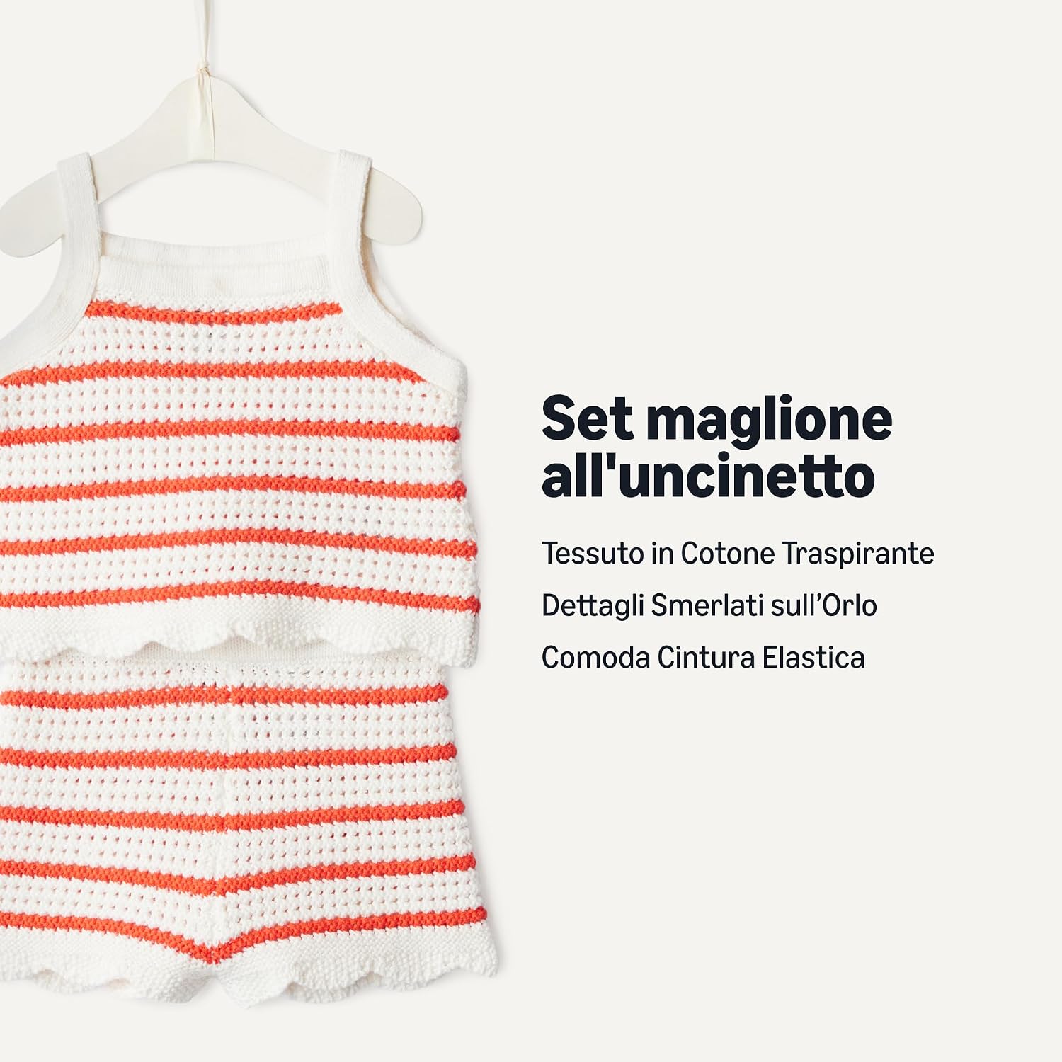 Detalle de Amazon Essentials x Sofia Grainge Set Maglie e Canotte in Cotone Lavorato all'Uncinetto – Mommy & Me