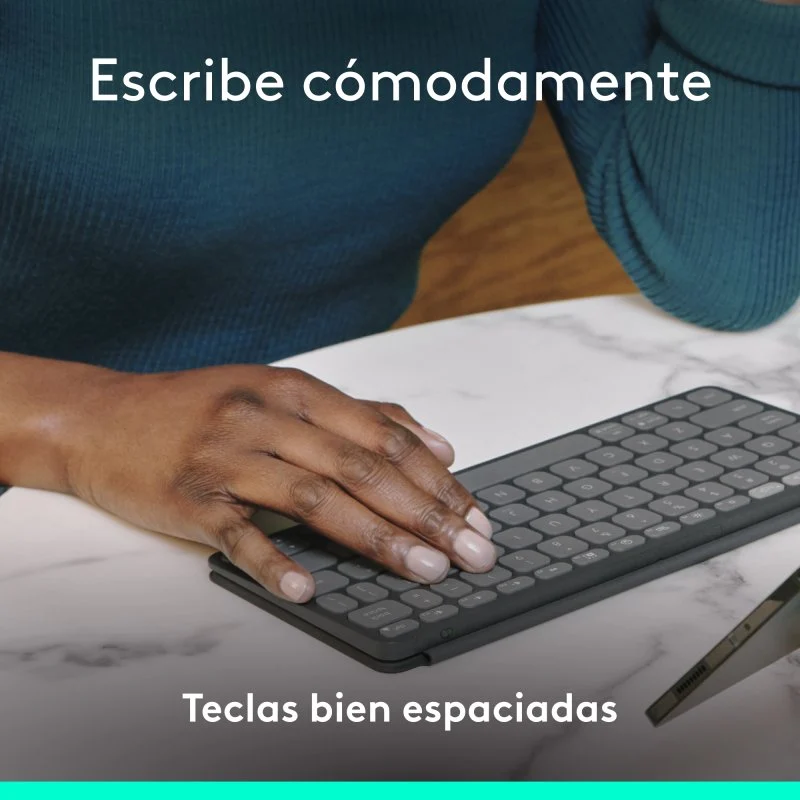 Detalle de Logitech Keys-To-Go 2 Teclado Multidispositivo Inalámbrico Bluetooth Grafito