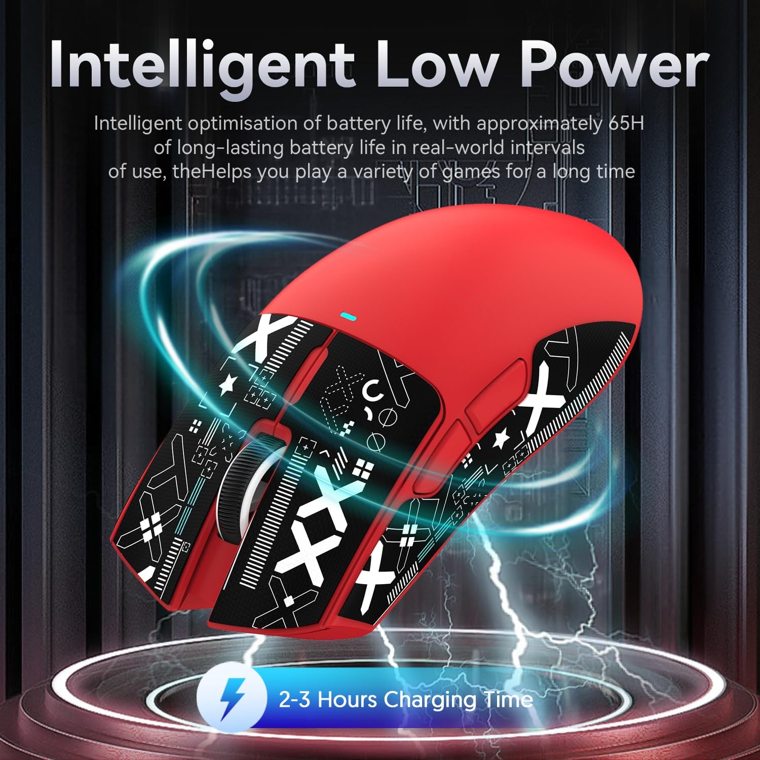 Thumbnail 2 de ATTACK SHARK X11 – Souris de Jeu sans Fil/Bluetooth 3 modes avec station de chargement magnétique et capteur PixArt PAW3311 22 000 DPI