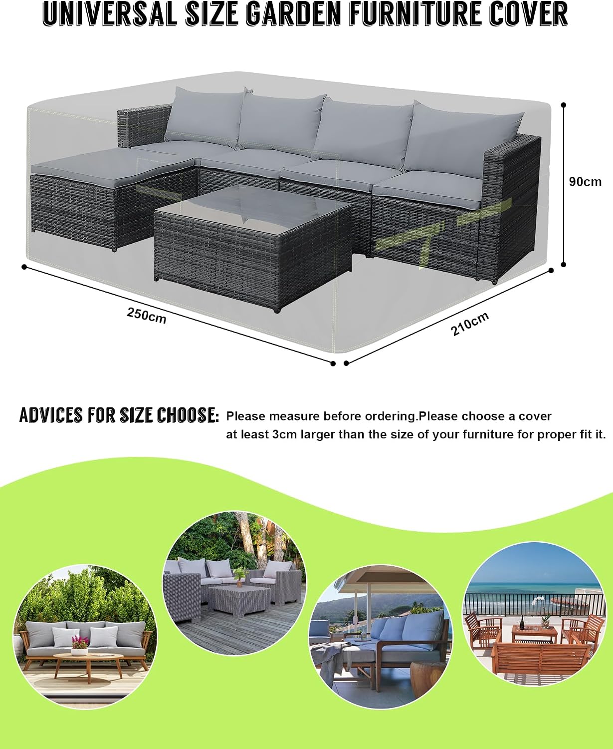 Thumbnail 5 de VDISRR housse table de jardin 250x210x90