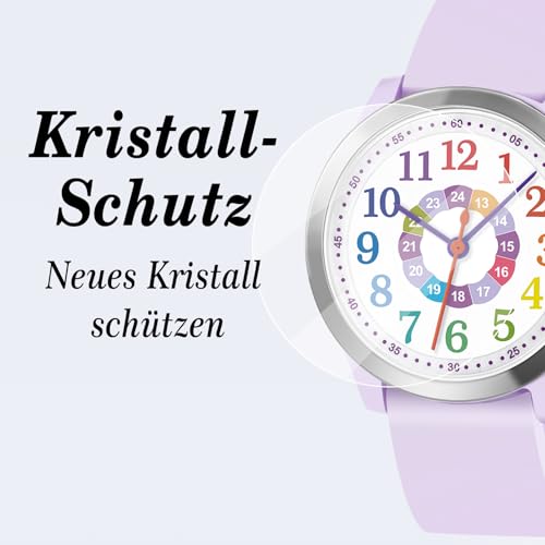 Thumbnail 1 de SOCICO Kinderuhr Analoguhr – Wasserfest bis 50 m, Silikonband, violett Regenbogen, QT-Kernuhrwerk aus Japan